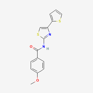 molecular formula C15H12N2O2S2 B2461224 4-methoxy-N-(4-(thiophen-2-yl)thiazol-2-yl)benzamide CAS No. 313224-98-5