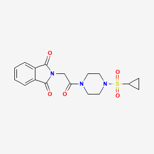 molecular formula C17H19N3O5S B2461226 2-(2-(4-(Cyclopropylsulfonyl)piperazin-1-yl)-2-oxoethyl)isoindoline-1,3-dione CAS No. 1219903-30-6