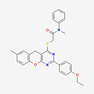 2-((2-(4-ethoxyphenyl)-7-methyl-5H-chromeno[2,3-d]pyrimidin-4-yl)thio)-N-methyl-N-phenylacetamide