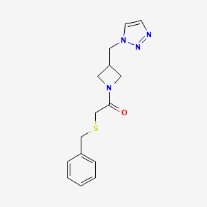 molecular formula C15H18N4OS B2461244 2-Benzylsulfanyl-1-[3-(triazol-1-ylmethyl)azetidin-1-yl]ethanone CAS No. 2320466-41-7
