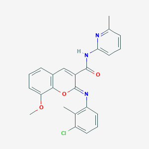 molecular formula C24H20ClN3O3 B2461246 (2Z)-2-[(3-chloro-2-methylphenyl)imino]-8-methoxy-N-(6-methylpyridin-2-yl)-2H-chromene-3-carboxamide CAS No. 1327171-07-2