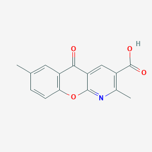molecular formula C15H11NO4 B2461248 2,7-dimethyl-5-oxo-5H-chromeno[2,3-b]pyridine-3-carboxylic acid CAS No. 338751-34-1