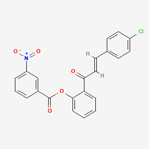 molecular formula C22H14ClNO5 B2461250 2-[3-(4-Chlorophenyl)acryloyl]phenyl 3-nitrobenzenecarboxylate CAS No. 331461-68-8