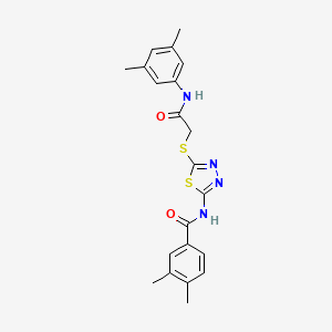 N-(5-((2-((3,5-dimethylphenyl)amino)-2-oxoethyl)thio)-1,3,4-thiadiazol-2-yl)-3,4-dimethylbenzamide