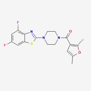molecular formula C18H17F2N3O2S B2461252 (4-(4,6-Difluorobenzo[d]thiazol-2-yl)piperazin-1-yl)(2,5-dimethylfuran-3-yl)methanone CAS No. 1171574-06-3