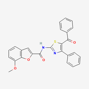 molecular formula C26H18N2O4S B2461256 N-(5-benzoyl-4-phenylthiazol-2-yl)-7-methoxybenzofuran-2-carboxamide CAS No. 921799-11-3