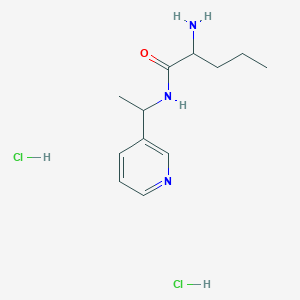 molecular formula C12H21Cl2N3O B2461257 2-amino-N-[1-(pyridin-3-yl)ethyl]pentanamide dihydrochloride CAS No. 1423027-88-6