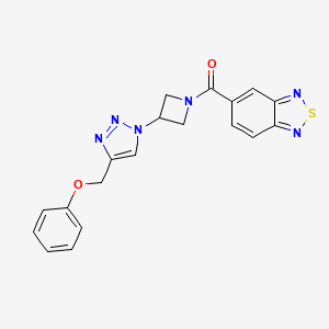 molecular formula C19H16N6O2S B2461259 苯并[c][1,2,5]噻二唑-5-基(3-(4-(苯氧甲基)-1H-1,2,3-三唑-1-基)氮杂环丁烷-1-基)甲酮 CAS No. 2034401-88-0
