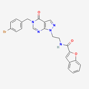 molecular formula C23H18BrN5O3 B2461261 N-(2-(5-(4-bromobenzyl)-4-oxo-4,5-dihydro-1H-pyrazolo[3,4-d]pyrimidin-1-yl)ethyl)benzofuran-2-carboxamide CAS No. 922008-24-0