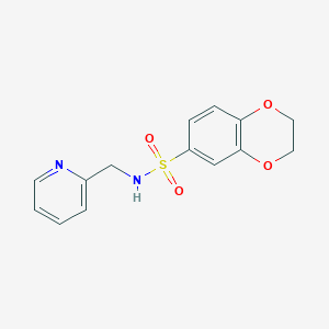 molecular formula C14H14N2O4S B246127 N-(pyridin-2-ylmethyl)-2,3-dihydro-1,4-benzodioxine-6-sulfonamide 