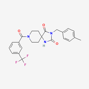 molecular formula C23H22F3N3O3 B2461273 3-(4-甲基苄基)-8-(3-(三氟甲基)苯甲酰)-1,3,8-三氮杂螺[4.5]癸烷-2,4-二酮 CAS No. 1021067-10-6