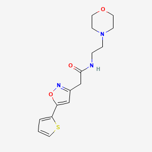 molecular formula C15H19N3O3S B2461283 N-(2-morpholinoethyl)-2-(5-(thiophen-2-yl)isoxazol-3-yl)acetamide CAS No. 953232-88-7