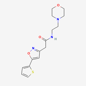 molecular formula C15H19N3O3S B2461283 N-(2-吗啉乙基)-2-(5-(噻吩-2-基)异恶唑-3-基)乙酰胺 CAS No. 953232-88-7