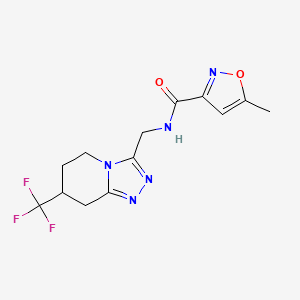 5-methyl-N-((7-(trifluoromethyl)-5,6,7,8-tetrahydro-[1,2,4]triazolo[4,3-a]pyridin-3-yl)methyl)isoxazole-3-carboxamide