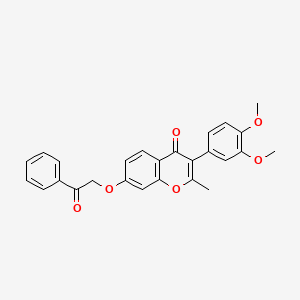 molecular formula C26H22O6 B2461289 3-(3,4-Dimethoxyphenyl)-2-methyl-7-(2-oxo-2-phenylethoxy)-4H-chromen-4-on CAS No. 610763-29-6