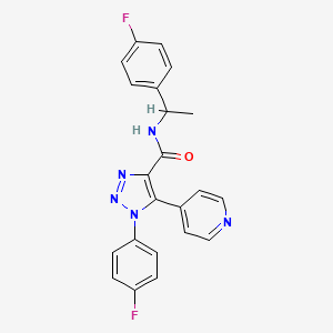molecular formula C22H17F2N5O B2461290 N-[4-(3-{[(4-氯-2-甲苯基)氨基]磺酰基}-4-甲氧基苯基)-3-甲基异恶唑-5-基]乙酰胺 CAS No. 1207017-62-6