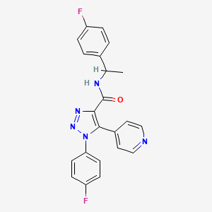 molecular formula C22H17F2N5O B2461290 1-(4-fluorofenil)-N-[1-(4-fluorofenil)etil]-5-(piridin-4-il)-1H-1,2,3-triazol-4-carboxamida CAS No. 1207017-62-6