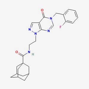 (1s,3s)-N-(2-(5-(2-fluorobenzyl)-4-oxo-4,5-dihydro-1H-pyrazolo[3,4-d]pyrimidin-1-yl)ethyl)adamantane-1-carboxamide