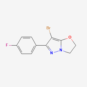 molecular formula C11H8BrFN2O B2461294 7-Bromo-6-(4-fluorophényl)-2,3-dihydropyrazolo[5,1-b]oxazole CAS No. 1429893-27-5