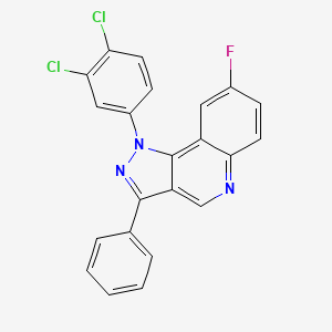 molecular formula C22H12Cl2FN3 B2461295 1-(3,4-dichlorophenyl)-8-fluoro-3-phenyl-1H-pyrazolo[4,3-c]quinoline CAS No. 901043-46-7