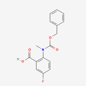 molecular formula C16H14FNO4 B2461297 5-Fluoro-2-[methyl(phenylmethoxycarbonyl)amino]benzoic acid CAS No. 2248372-05-4