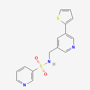 molecular formula C15H13N3O2S2 B2461298 N-((5-(噻吩-2-基)吡啶-3-基)甲基)吡啶-3-磺酰胺 CAS No. 2034411-58-8