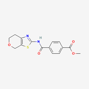 molecular formula C15H14N2O4S B2461306 methyl 4-((6,7-dihydro-4H-pyrano[4,3-d]thiazol-2-yl)carbamoyl)benzoate CAS No. 1421477-19-1