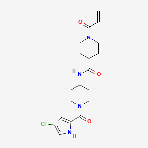 molecular formula C19H25ClN4O3 B2461308 N-[1-(4-Chloro-1H-pyrrole-2-carbonyl)piperidin-4-yl]-1-prop-2-enoylpiperidine-4-carboxamide CAS No. 2361810-77-5
