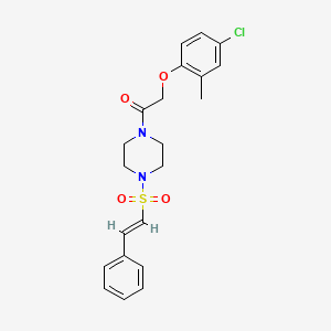 molecular formula C21H23ClN2O4S B2461332 2-(4-chloro-2-methylphenoxy)-1-[4-[(E)-2-phenylethenyl]sulfonylpiperazin-1-yl]ethanone CAS No. 924860-52-6