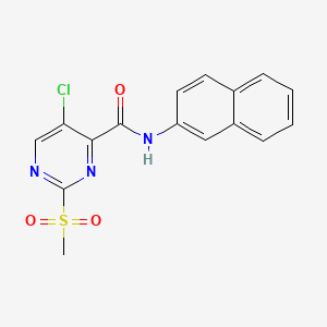 molecular formula C16H12ClN3O3S B2461333 5-chloro-2-(methylsulfonyl)-N-2-naphthyl-4-pyrimidinecarboxamide CAS No. 325724-72-9