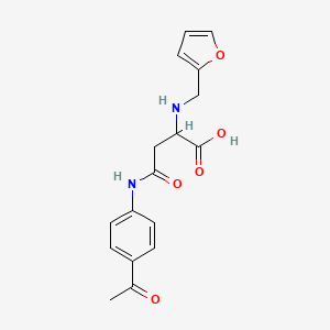 molecular formula C17H18N2O5 B2461335 4-(4-Acetylanilino)-2-(furan-2-ylmethylamino)-4-oxobutanoic acid CAS No. 484048-78-4