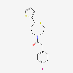 2-(4-Fluorophenyl)-1-(7-(thiophen-2-yl)-1,4-thiazepan-4-yl)ethanone