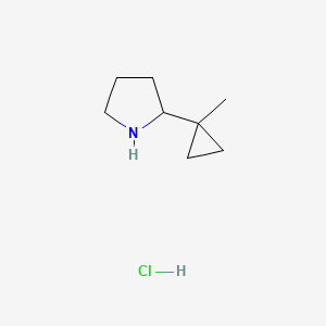 molecular formula C8H16ClN B2461344 2-(1-Methylcyclopropyl)pyrrolidine;hydrochloride CAS No. 2361636-22-6