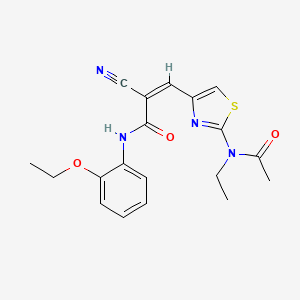 molecular formula C19H20N4O3S B2461349 (Z)-3-[2-[Acetyl(ethyl)amino]-1,3-thiazol-4-yl]-2-cyano-N-(2-ethoxyphenyl)prop-2-enamide CAS No. 1259233-37-8