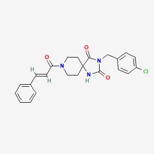 molecular formula C23H22ClN3O3 B2461355 3-(4-Chlorobenzyl)-8-cinnamoyl-1,3,8-triazaspiro[4.5]decane-2,4-dione CAS No. 1021101-02-9