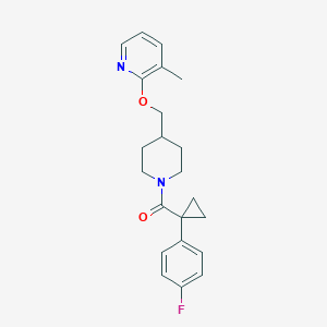 molecular formula C22H25FN2O2 B2461358 2-({1-[1-(4-Fluorophenyl)cyclopropanecarbonyl]piperidin-4-yl}methoxy)-3-methylpyridine CAS No. 2201502-95-4