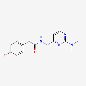 molecular formula C15H17FN4O B2461361 N-((2-(dimethylamino)pyrimidin-4-yl)methyl)-2-(4-fluorophenyl)acetamide CAS No. 1797082-65-5