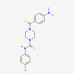 molecular formula C20H23ClN4S2 B2461363 N-(4-chlorophenyl)-4-[4-(dimethylamino)benzenecarbothioyl]piperazine-1-carbothioamide CAS No. 713096-77-6