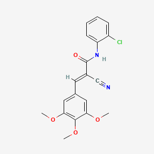 molecular formula C19H17ClN2O4 B2461366 (E)-N-(2-chlorophenyl)-2-cyano-3-(3,4,5-trimethoxyphenyl)acrylamide CAS No. 572885-43-9