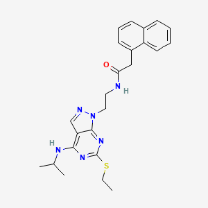 molecular formula C24H28N6OS B2461373 N-(2-(6-(ethylthio)-4-(isopropylamino)-1H-pyrazolo[3,4-d]pyrimidin-1-yl)ethyl)-2-(naphthalen-1-yl)acetamide CAS No. 941948-71-6