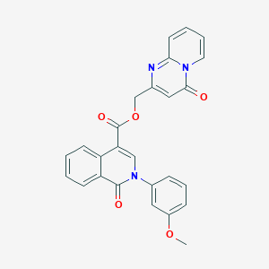 molecular formula C26H19N3O5 B2461376 (4-氧代-4H-吡啶并[1,2-a]嘧啶-2-基)甲基 2-(3-甲氧基苯基)-1-氧代-1,2-二氢异喹啉-4-羧酸酯 CAS No. 1031961-00-8