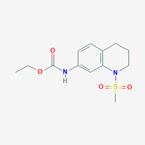 molecular formula C13H18N2O4S B2461377 ethyl N-(1-methylsulfonyl-3,4-dihydro-2H-quinolin-7-yl)carbamate CAS No. 955775-14-1