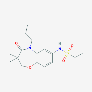 molecular formula C16H24N2O4S B2461384 N-(3,3-dimethyl-4-oxo-5-propyl-2,3,4,5-tetrahydrobenzo[b][1,4]oxazepin-7-yl)ethanesulfonamide CAS No. 922003-18-7