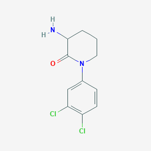 molecular formula C11H12Cl2N2O B2461387 3-Amino-1-(3,4-dichlorophenyl)piperidin-2-one CAS No. 1341323-06-5