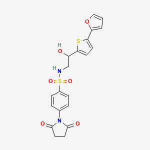 molecular formula C20H18N2O6S2 B2461389 4-(2,5-dioxopyrrolidin-1-yl)-N-{2-[5-(furan-2-yl)thiophen-2-yl]-2-hydroxyethyl}benzene-1-sulfonamide CAS No. 2320726-22-3