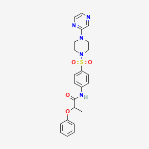 2-phenoxy-N-(4-((4-(pyrazin-2-yl)piperazin-1-yl)sulfonyl)phenyl)propanamide