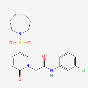 molecular formula C19H22ClN3O4S B2461401 2-[5-(azepan-1-ylsulfonyl)-2-oxopyridin-1(2H)-yl]-N-(3-chlorophenyl)acetamide CAS No. 1358672-25-9