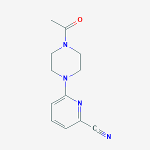 molecular formula C12H14N4O B2461402 6-(4-Acetylpiperazin-1-yl)picolinonitrile CAS No. 1477952-62-7