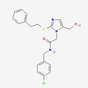 N-[(4-chlorophenyl)methyl]-2-[5-(hydroxymethyl)-2-[(2-phenylethyl)sulfanyl]-1H-imidazol-1-yl]acetamide