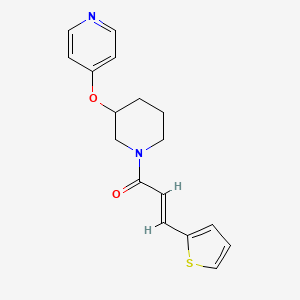 molecular formula C17H18N2O2S B2461407 (E)-1-(3-(pyridin-4-yloxy)piperidin-1-yl)-3-(thiophen-2-yl)prop-2-en-1-one CAS No. 2035019-16-8